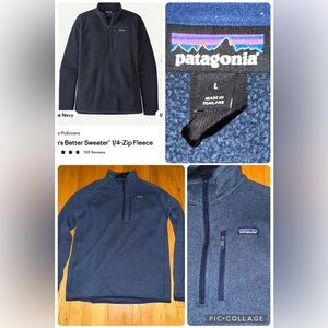 $139 Patagonia Men's Better Sweater® 1/4-Zip Fleece New Navy Mens L